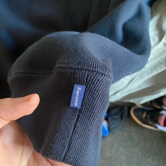 Supreme Box Logo Crewneck Navy/Navy FW18 Size M - Picture 5 of 5